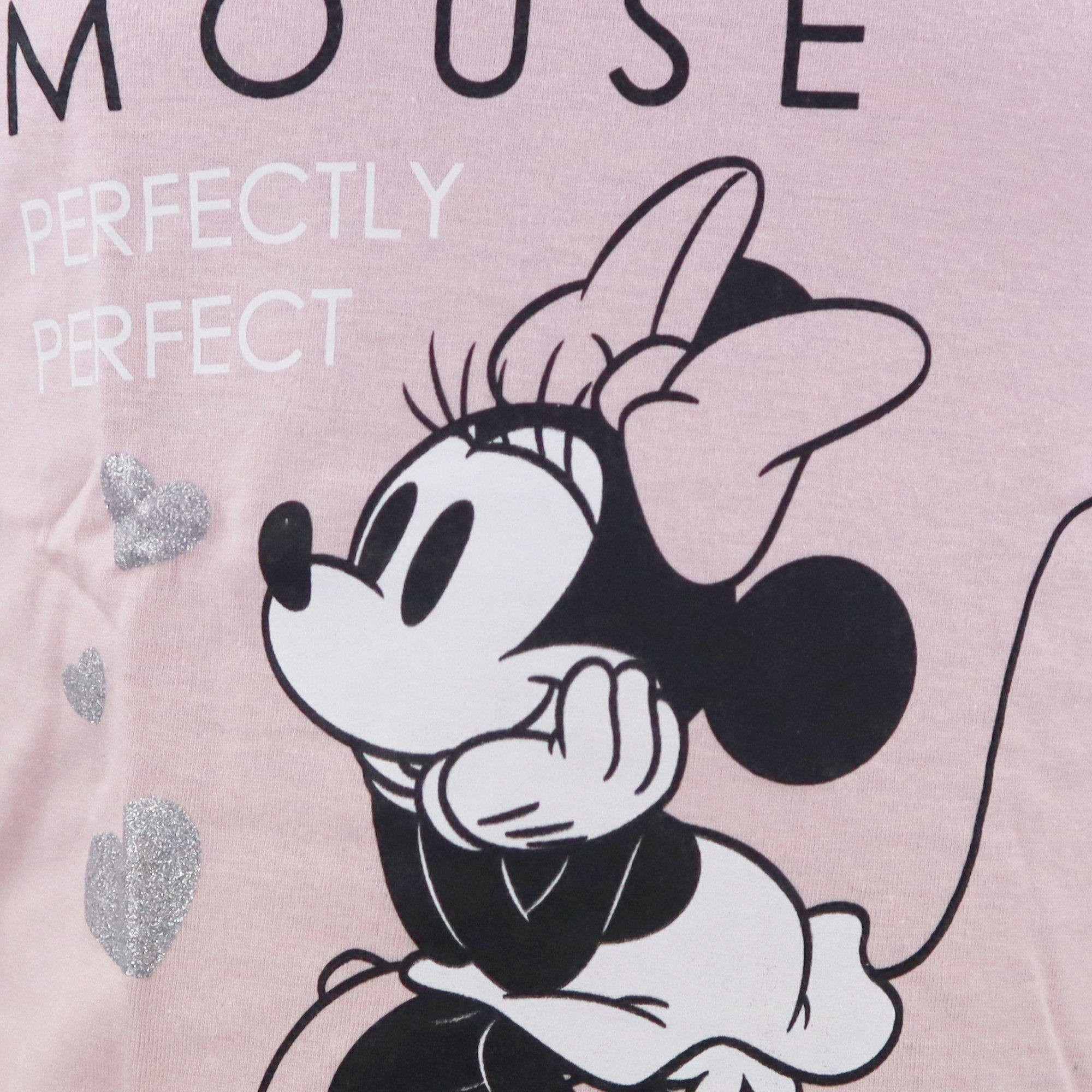 100% Minnie Maus Kinder Gr. 98 Langarmshirt Mouse Minnie Disney Baumwolle bis Shirt Rosa Mädchen 128,