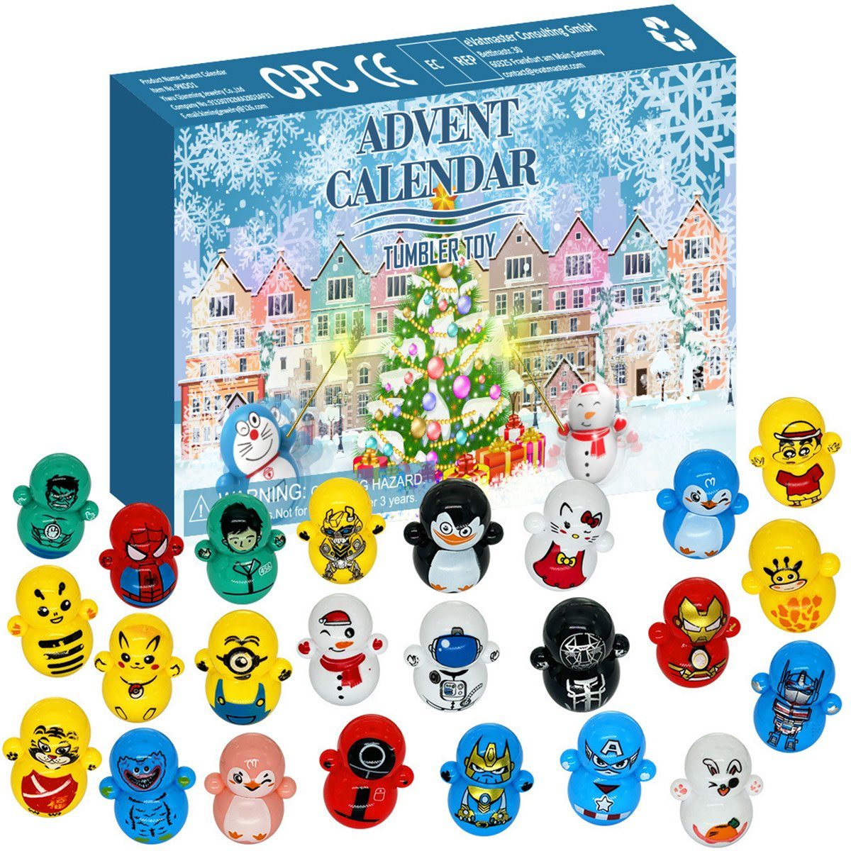 Die Weihnachten Kinder (1-tlg) Zahlen Sterne 24 Box Tumbler Blind Geschenk Puppe Adventskalender