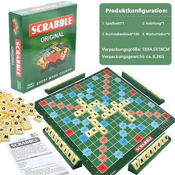 LENBEST Stapelspielzeug Englisches Wortschach und Karten-Eltern-Kind-Party-Scrabble-Spiel