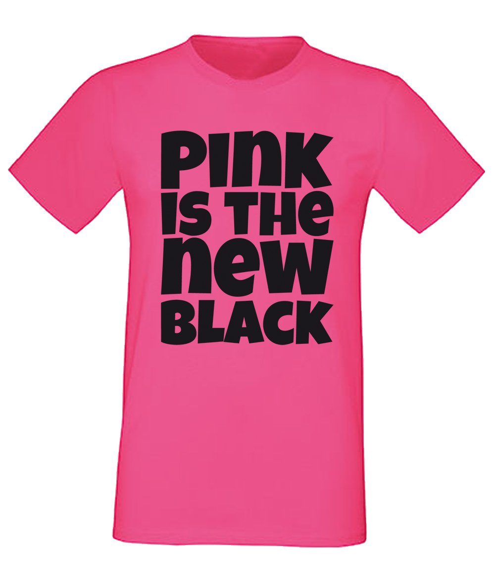 G-graphics T-Shirt Pink is the new black Herren T-Shirt, mit trendigem Frontprint, Aufdruck auf der Vorderseite, Spruch/Sprüche/Print/Motiv, Pink-Black-Men-Edition, für jung & alt
