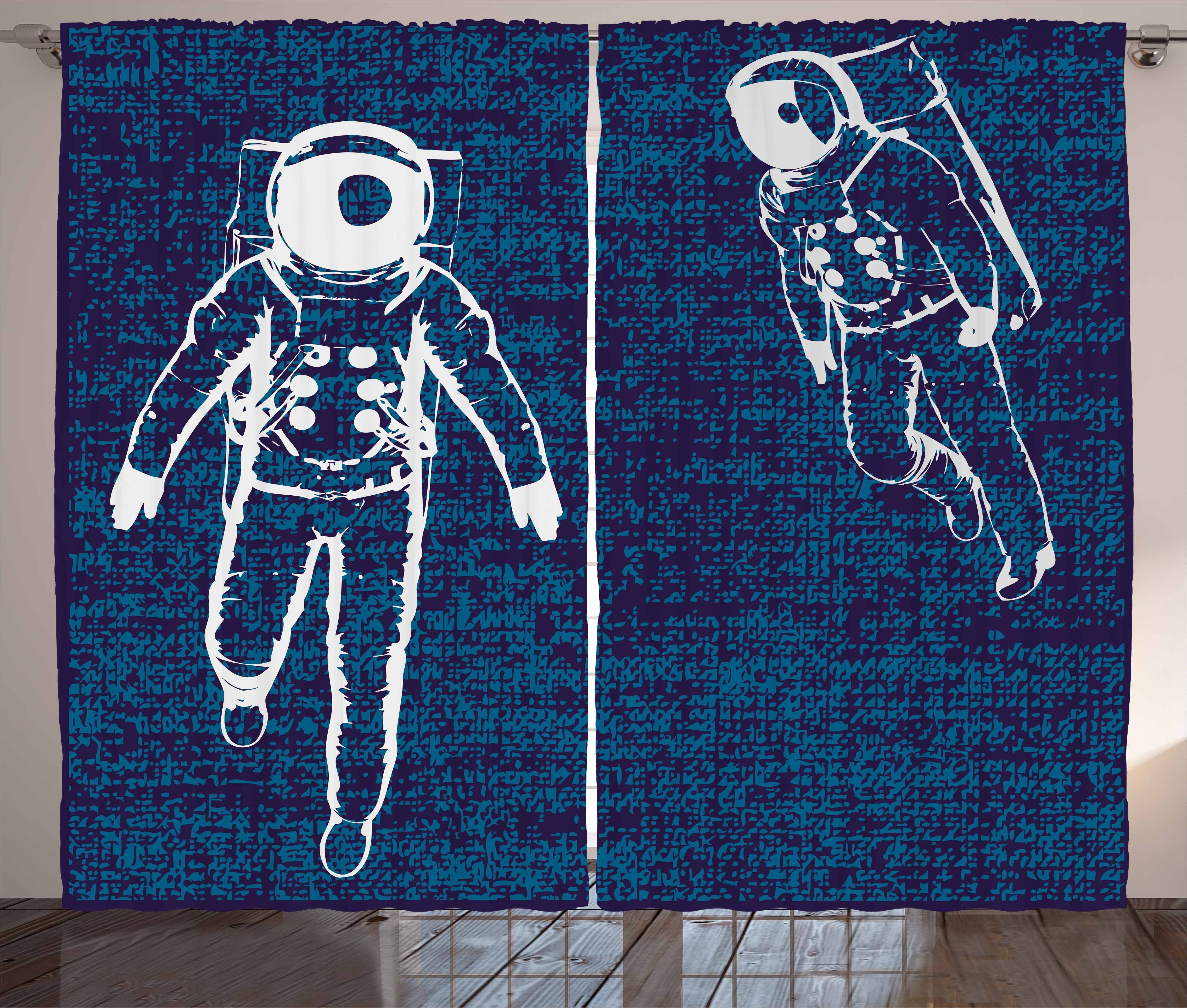 Gardine Schlafzimmer Kräuselband Vorhang mit Schlaufen und Haken, Abakuhaus, Astronaut Astronauts Schwimmdock