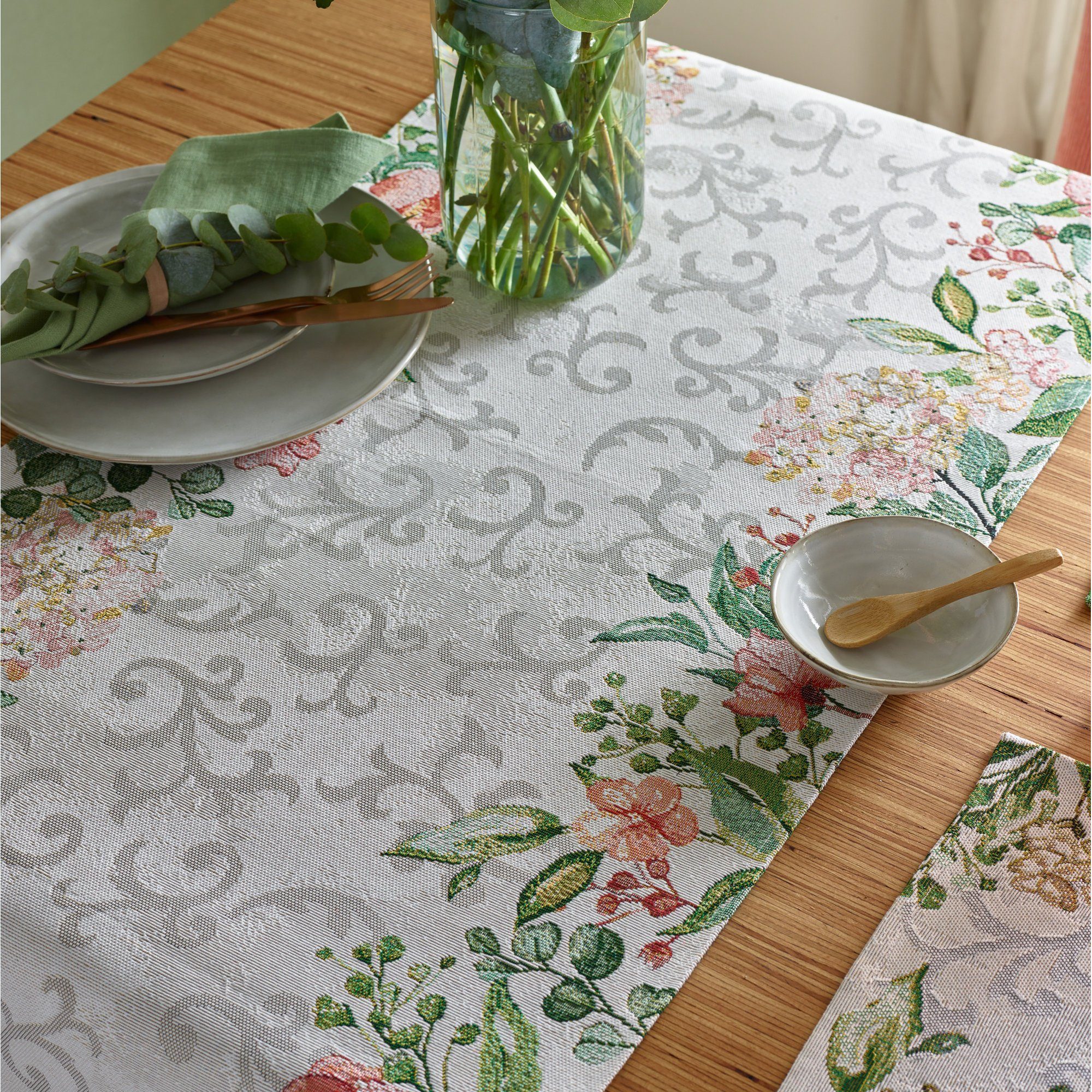 + Tischdecke table (1-tlg), Blumen home Tischläufer Flowers\