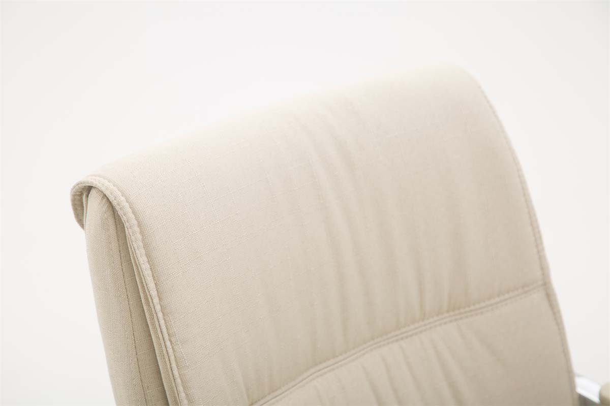 gepolsterter chrom - Anobo TPFLiving hochwertig Esszimmerstuhl Konferenzstuhl Stoff Wohnzimmerstuhl), Sitzfläche: - Gestell: - Besucherstuhl creme - mit Sitzfläche (Küchenstuhl Metall