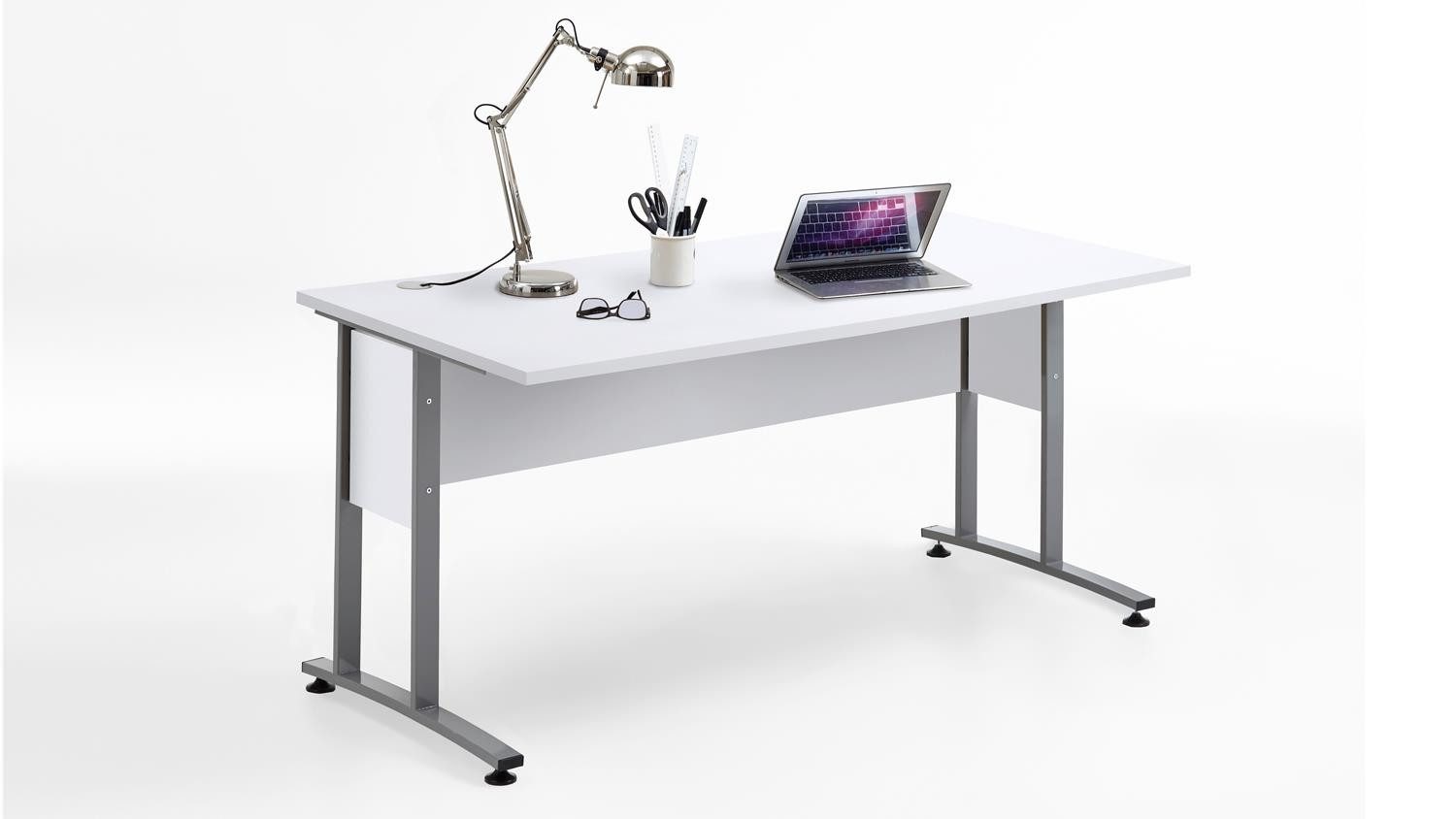 FMD Möbel Schreibtisch Schreibtisch Calvia 2 in weiß 160 cm