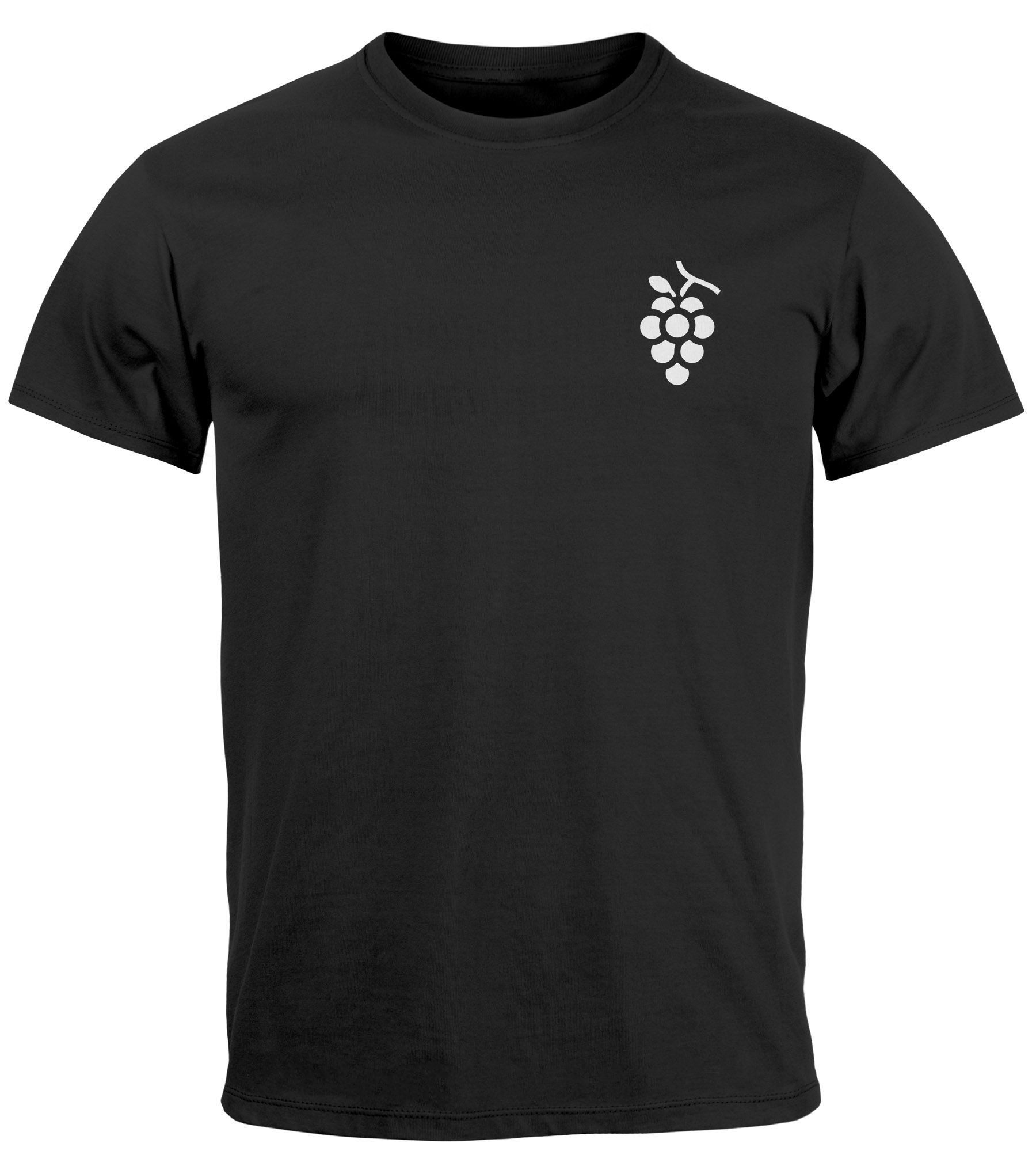 Neverless Print-Shirt Herren T-Shirt Wein Schorle Printshirt Logo Minimalistisch Icon mit Print