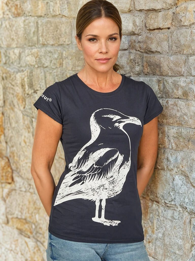 salzhaut T-Shirt Damen Kurzarm-Shirt Ülk mit Front-Print Möwe - Shirt mit R günstig online kaufen