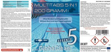 GlobaClean Chlortabletten 1 kg Pool Chlor Multitabs 5in1 200g