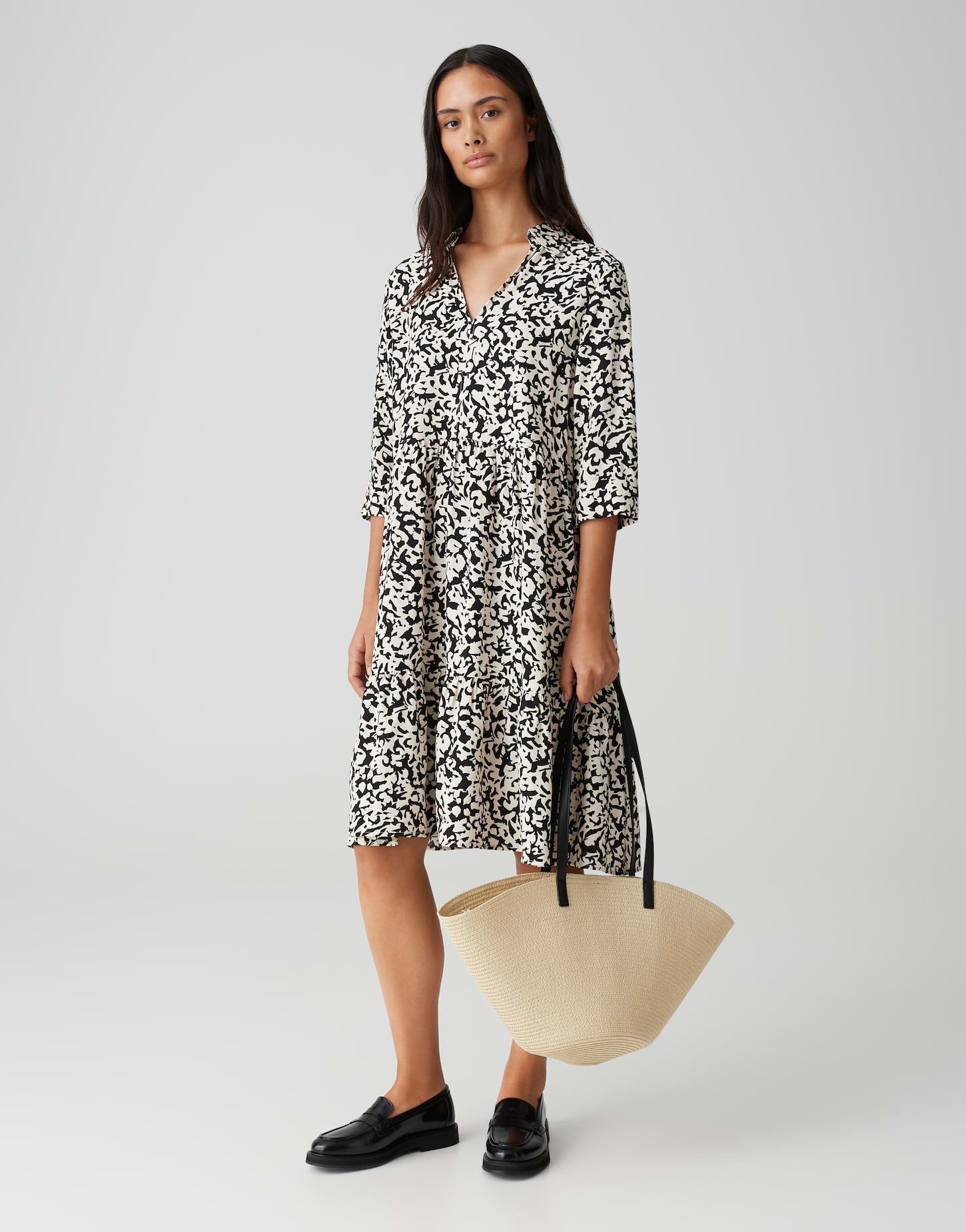 OPUS Minikleid WALARI Regular mit femininen Volantstufen