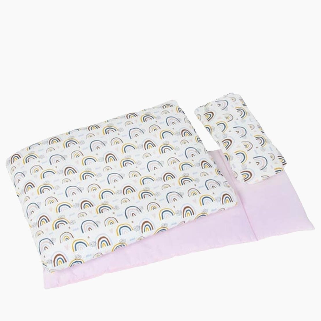 goki Puppen Bettwäsche Puppenbettzeug Regenbogen, (packung, 3-tlg., set), für Puppen zwischen 55 cm und 70 cm.