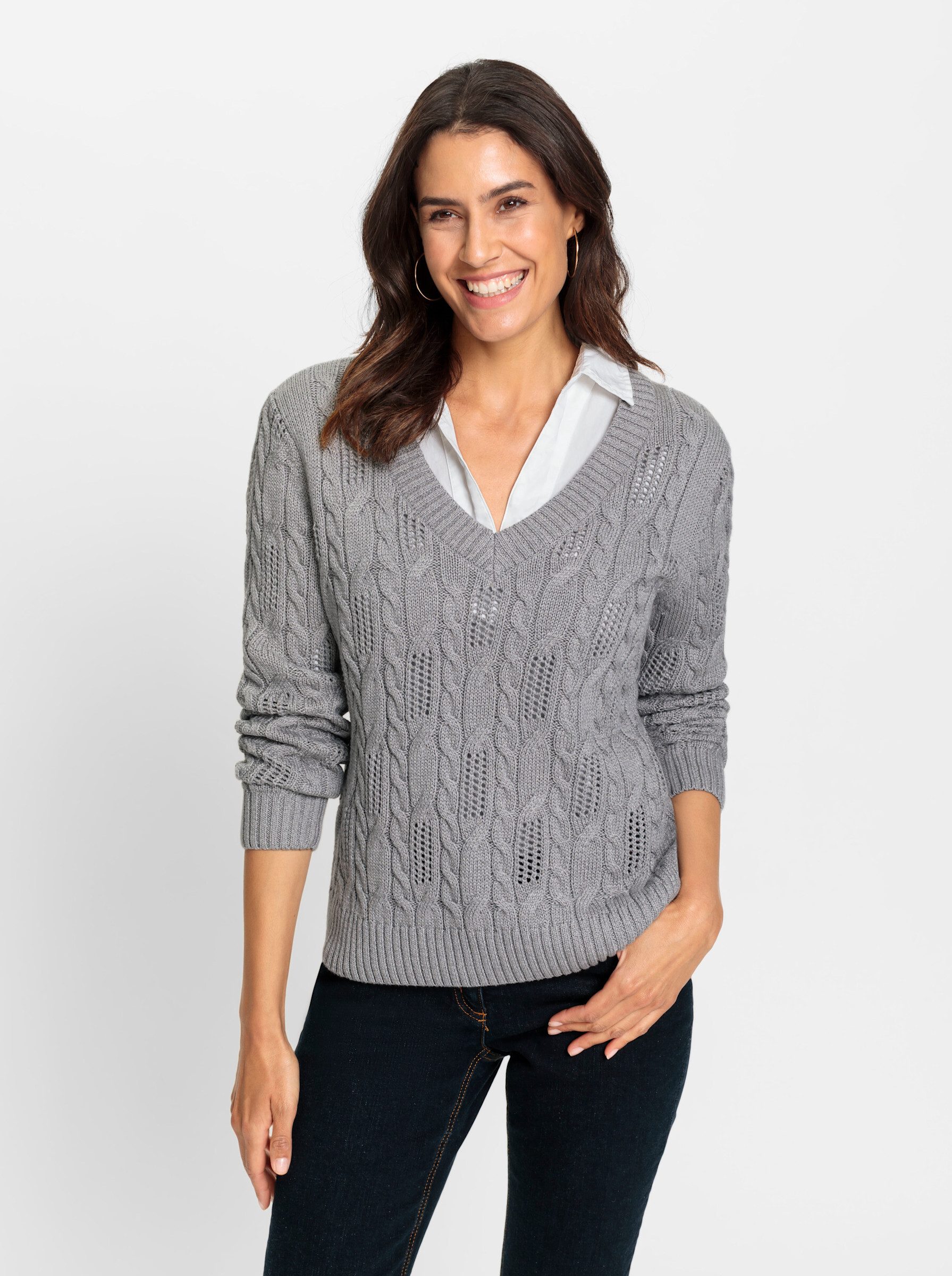 Witt Strickpullover V-Ausschnitt-Pullover . günstig online kaufen