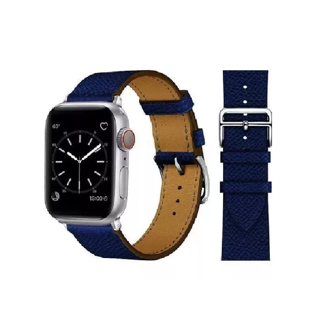 Widmann-Shop Smartwatch-Armband Apple Watch Armband Kunstleder 38-49mm Series 11 10 9 Ultra 8 7, atmungsaktives Kunstleder