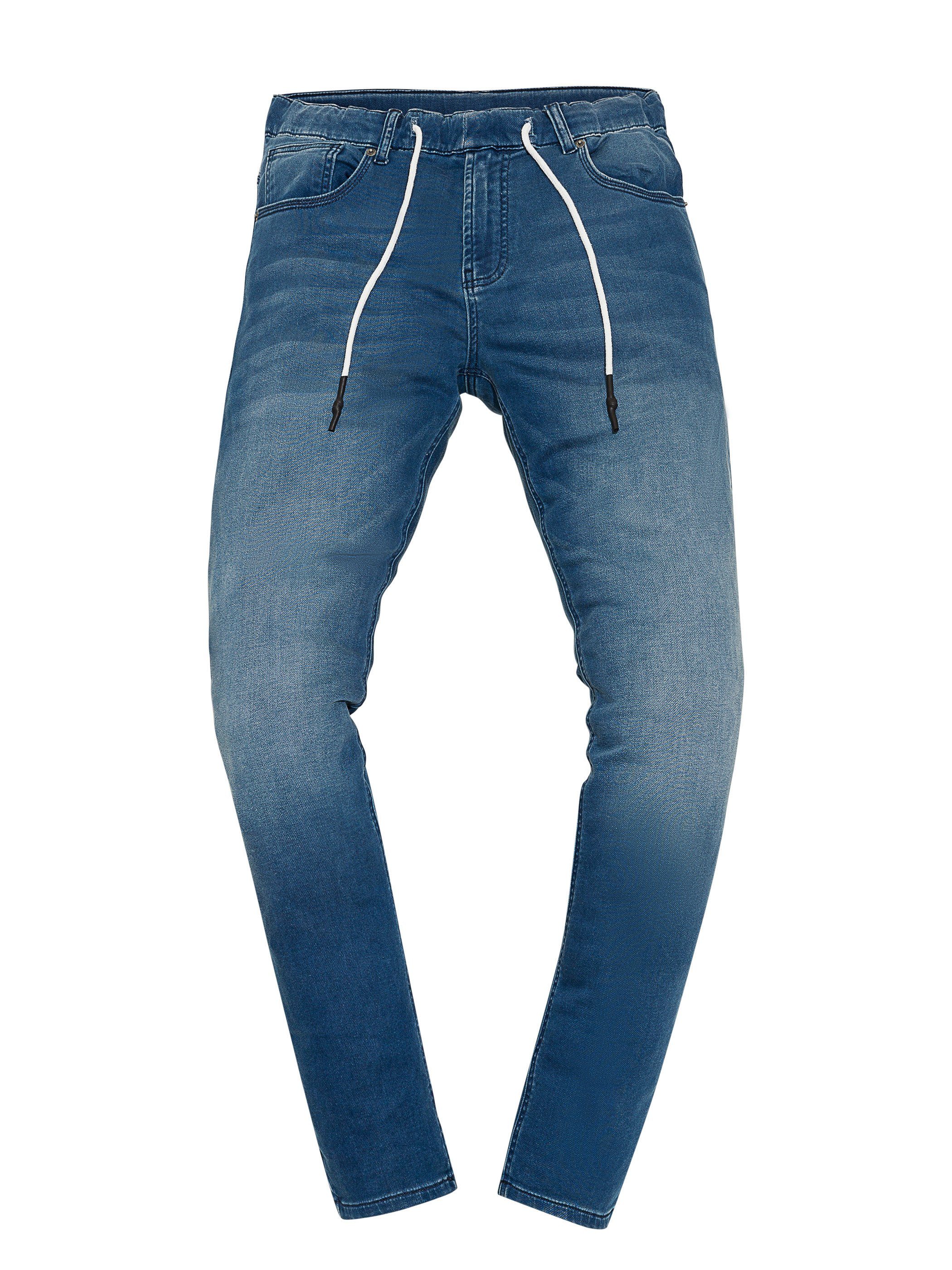 Yazubi Slim-fit-Jeans Herren Sweathose in Jeansoptik Erik Schmale Jeans, mit Stretch-Anteil