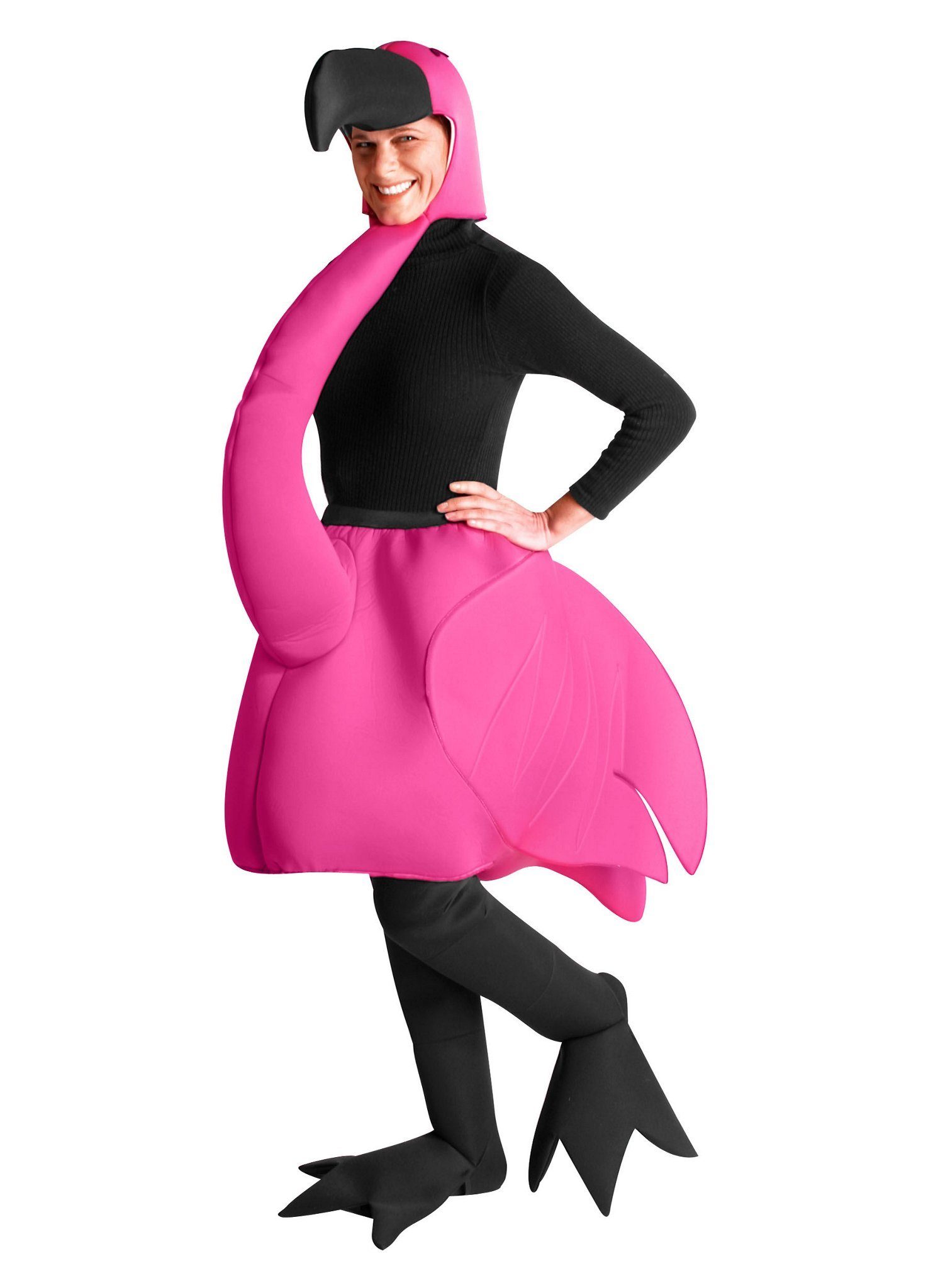 Rast Imposta Kostüm Flamingo, Pinkfarbenes Tierkostüm für Erwachsene