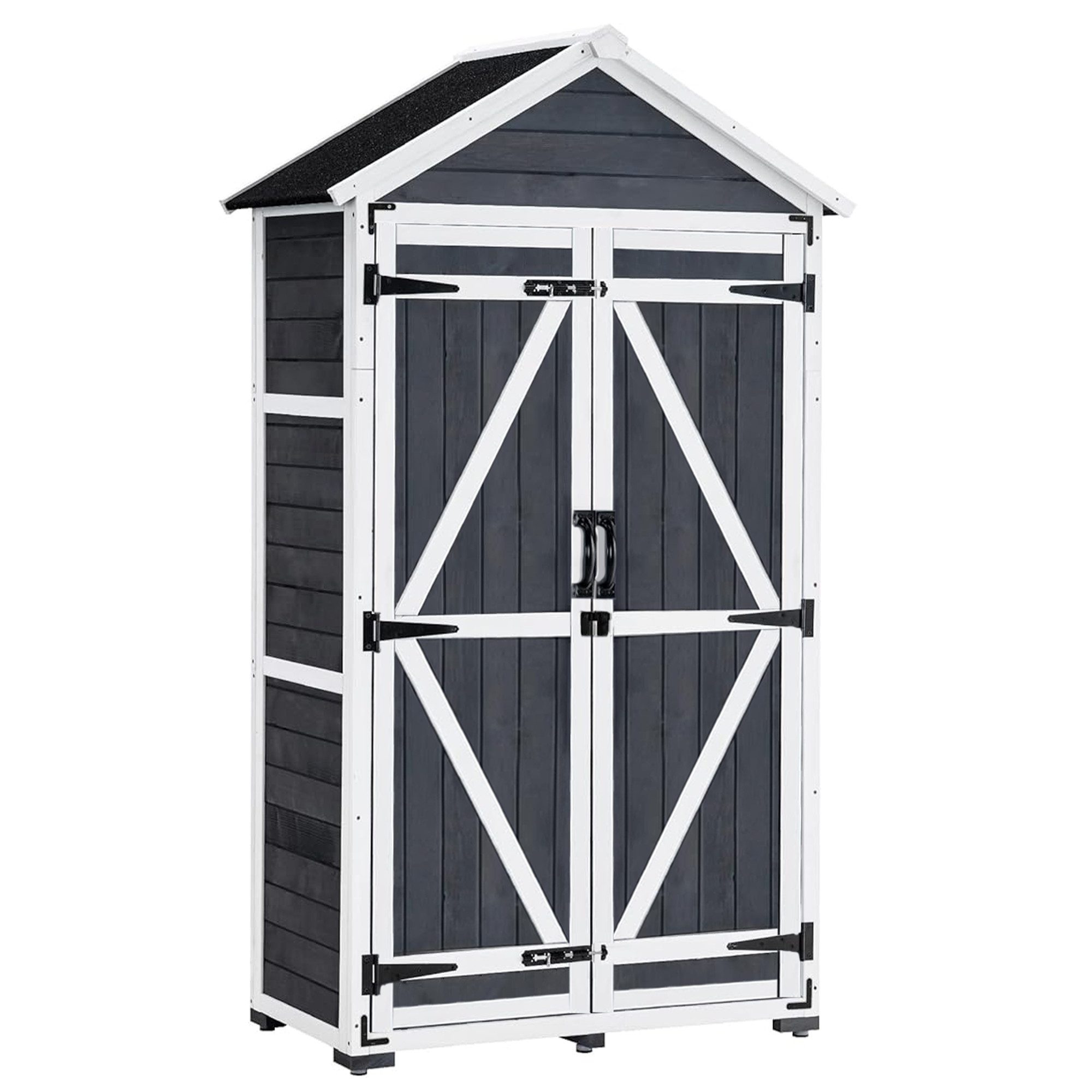 MCombo Gerätehaus MCombo Gartenschrank Werkzeugschrank 1000, Outdoor-Schrank Gartenbox, Satteldach, Holz,48 X 90 X 178 cm