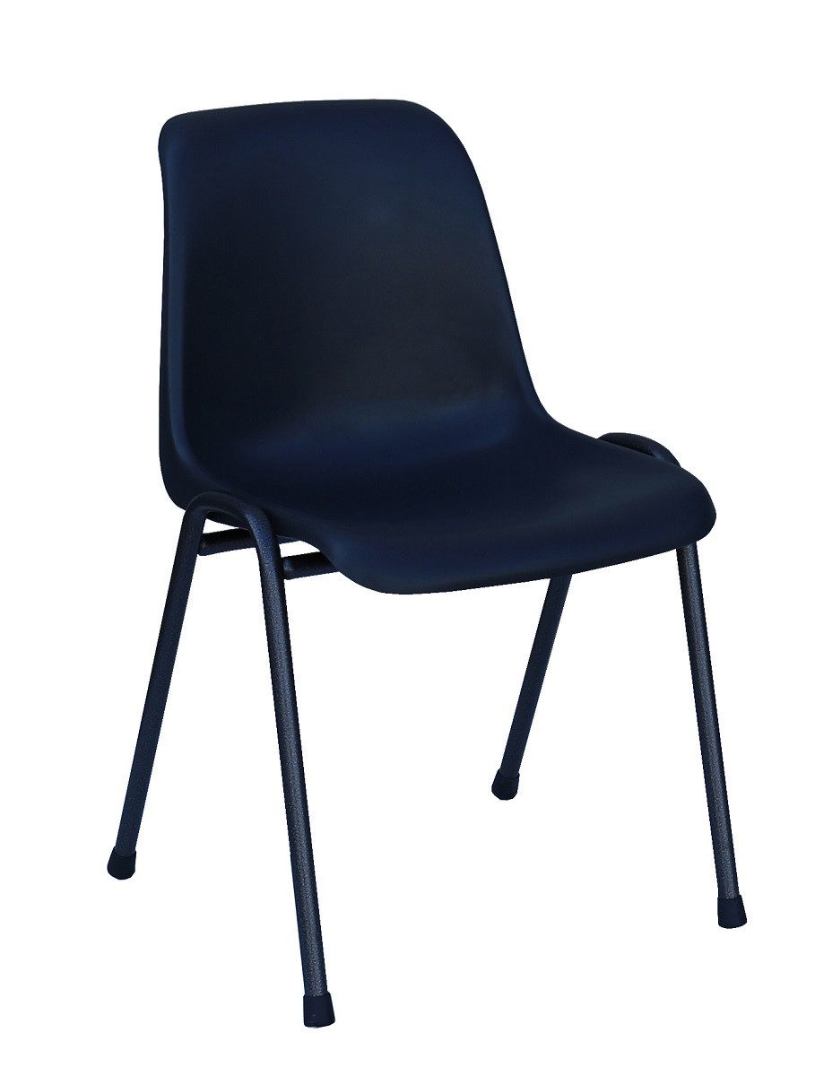 Steelboxx Stapelstuhl 10x Formschalenstuhl Premium, 450/800 x 490 x 520 mm schwarz/anthrazit (1)