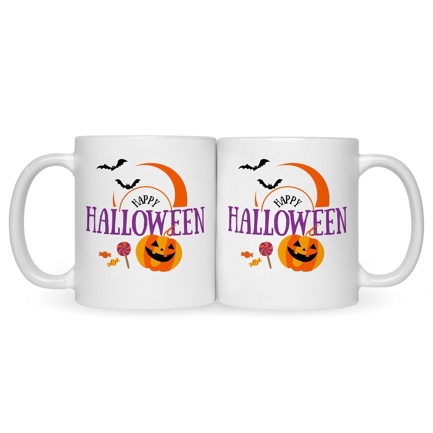 Tasse Weiß im Design Geschenk für Happy - GRAVURZEILE & - Halloween mit Motiv Ihn Sie