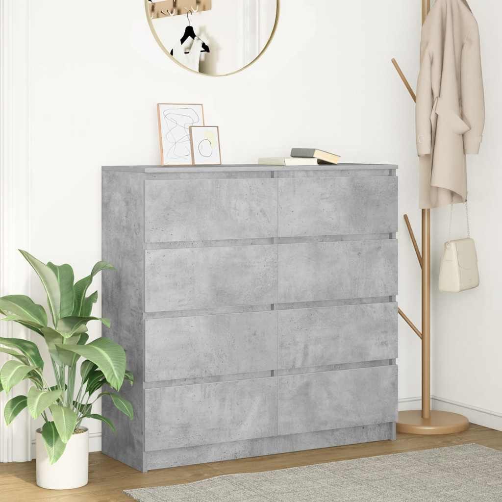 vidaXL Sideboard Sideboard Betongrau 100x35x99 cm Holzwerkstoff (1 St)
