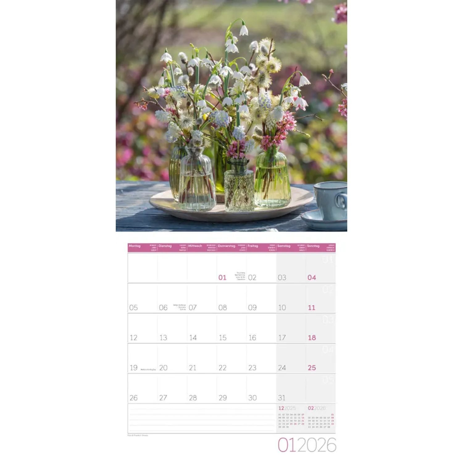 Ackermann Wandkalender Blumenzauber Broschürenkalender 2026 - 30x30 - Art12
