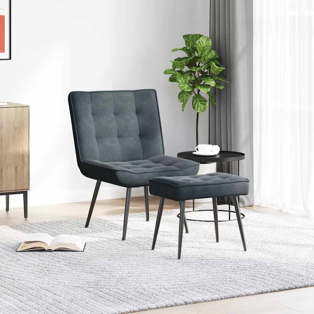 vidaXL Relaxsessel Relaxsessel mit Hocker Dunkelgrau günstig online kaufen