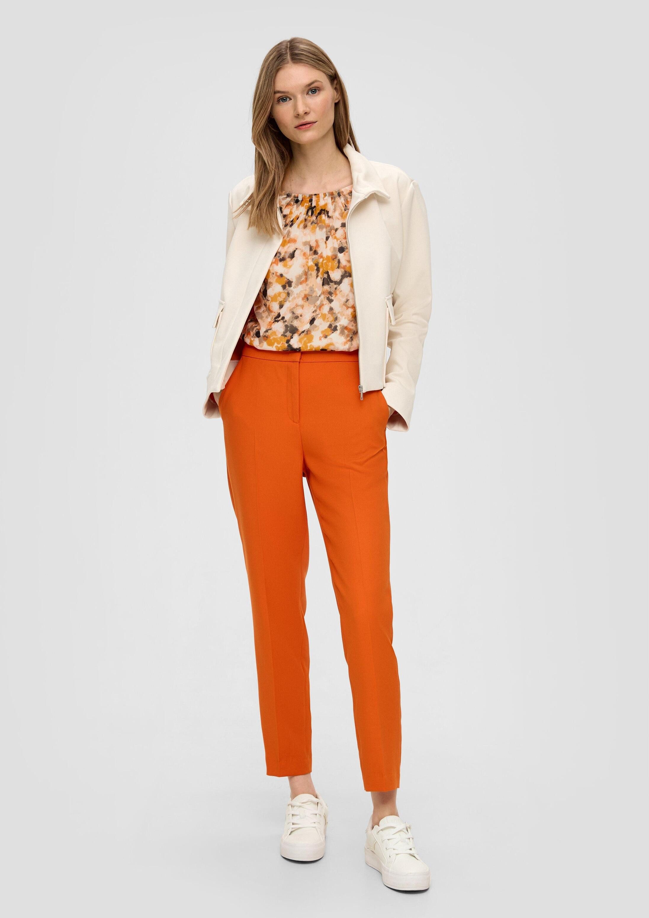 s.Oliver Kurzarmbluse Bluse Semitransparente Chiffon-Bluse