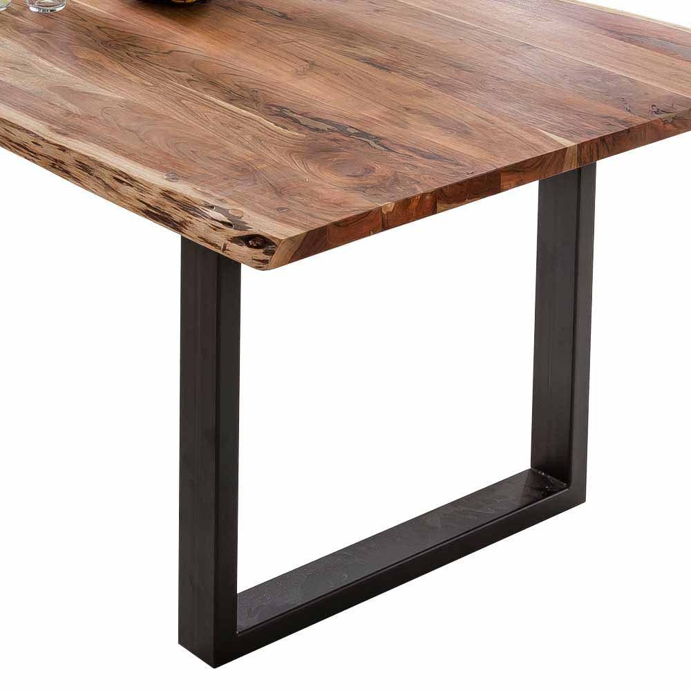 Pharao24 Baumkantentisch mit Beato, Massivholz, Baumkante aus