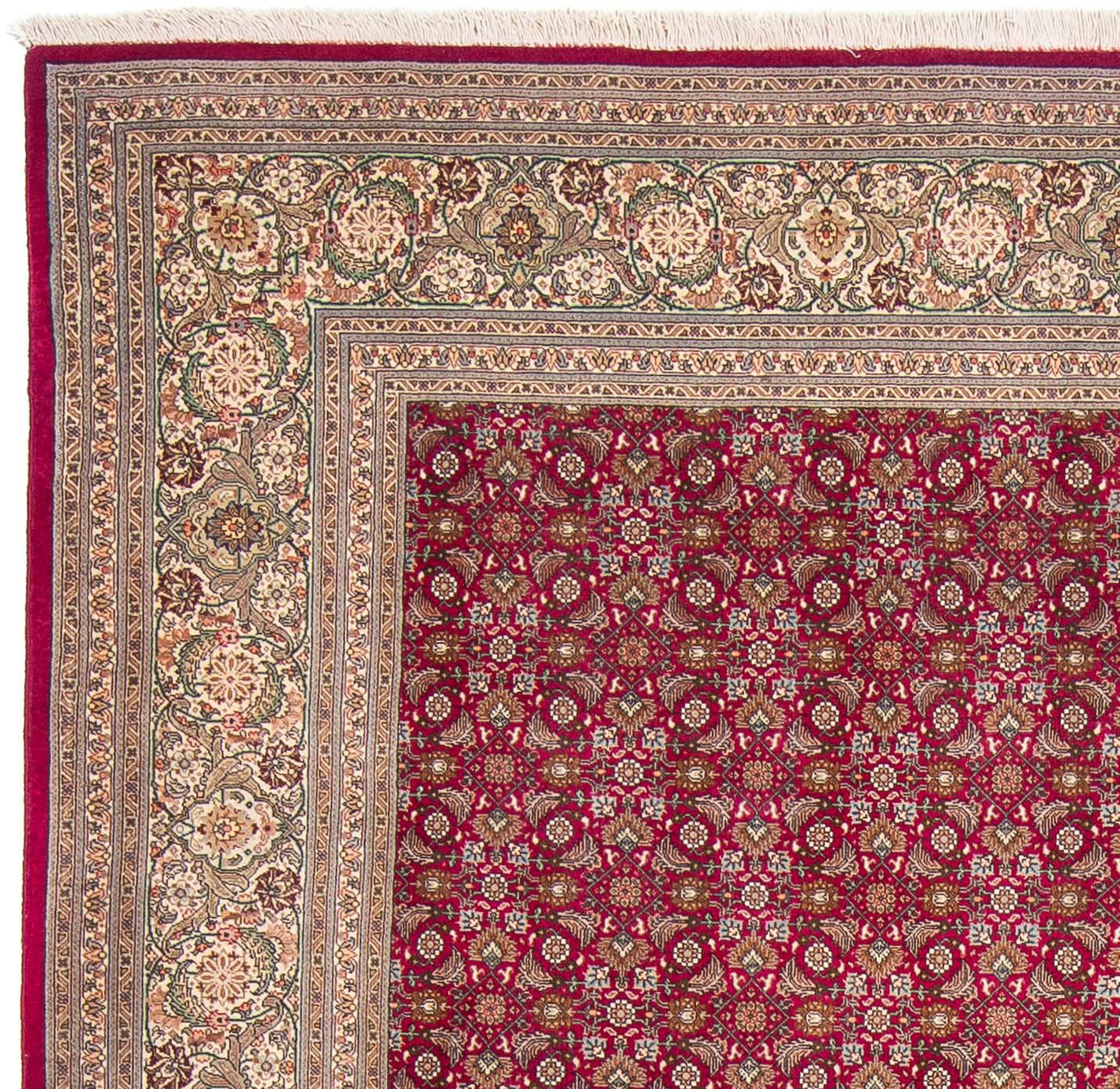 Perser mit 312 197 Zertifikat Orientteppich Royal rot, Täbriz x - rechteckig, Handgeknüpft, mm, 7 cm - - Wohnzimmer, - morgenland, Einzelstück Höhe: