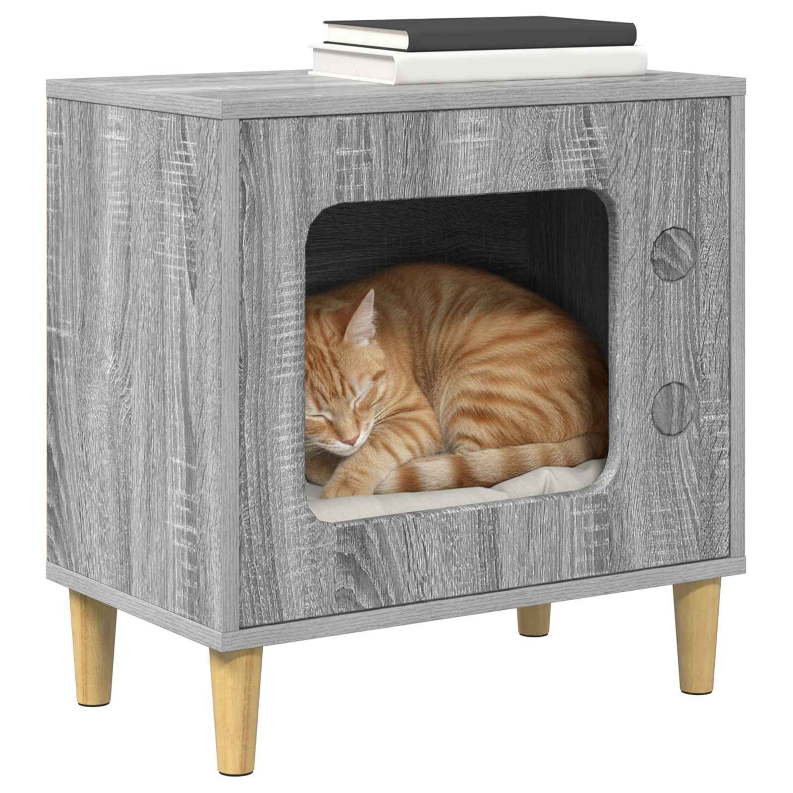 vidaXL Tierkorb 51 x 30 x 52 cm Katzenhaus Graues Sonoma 51x30x52 cm Spanplatte