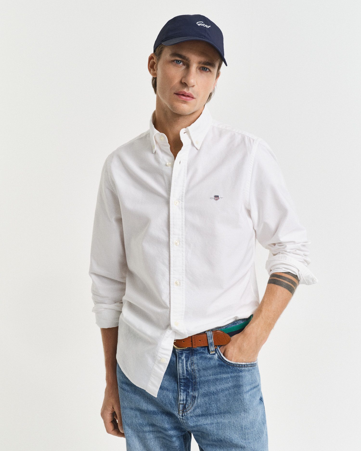 Gant Langarmhemd Slim Fit Oxford Hemd strukturiert langlebig dicker Oxford Hemd Slim Fit