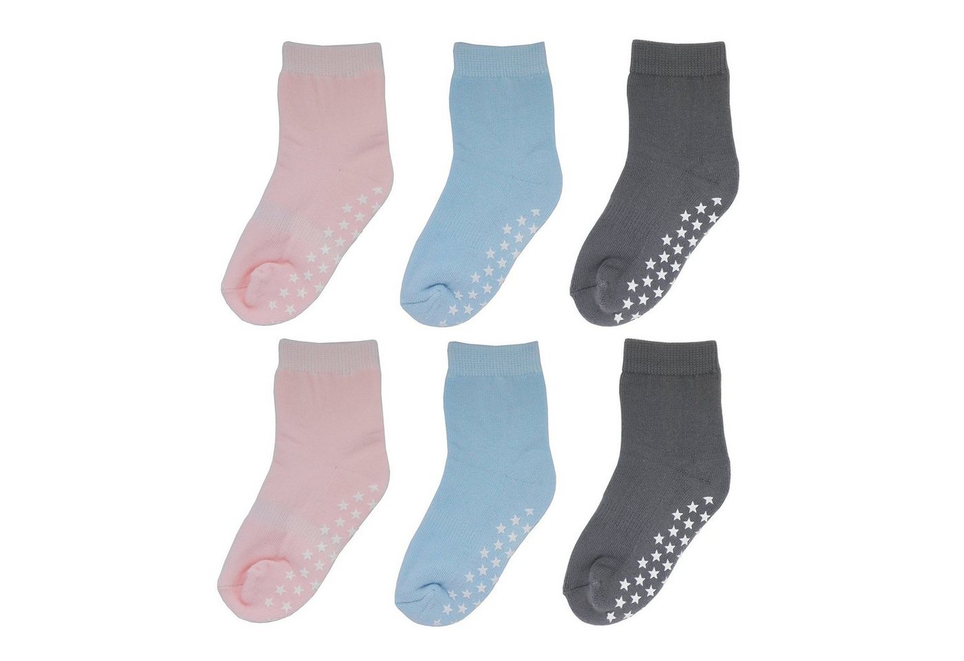 Yalion Langsocken Weiche Kinder Baumwoll Socken Babysocken (6-Paar) mit Halbplüsch Rutschfest und warm, Natur hautfreundlich