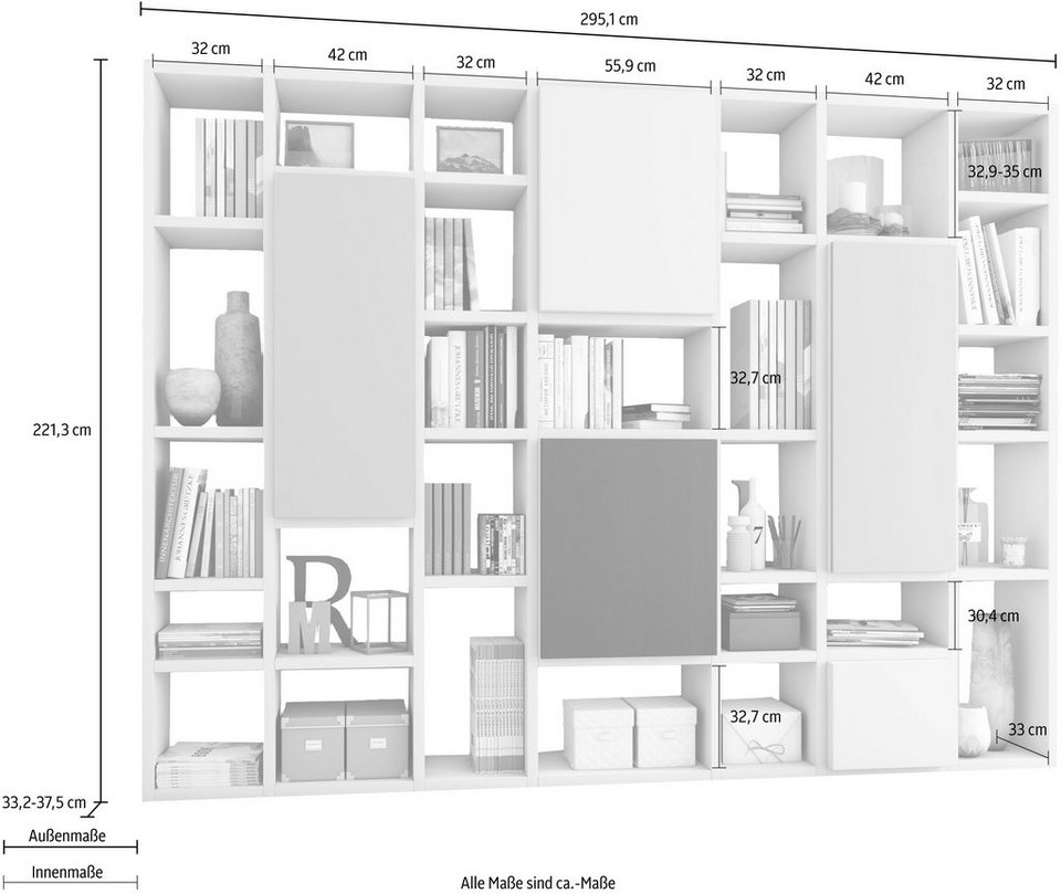 fif möbel Raumteilerregal TORO 521, Breite 295 cm