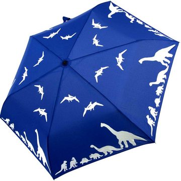 iX-brella Taschenregenschirm iX-brella Mini Kinderschirm mit Wet Print Motiv, Farbänderung bei Nässe - Dinosaurier