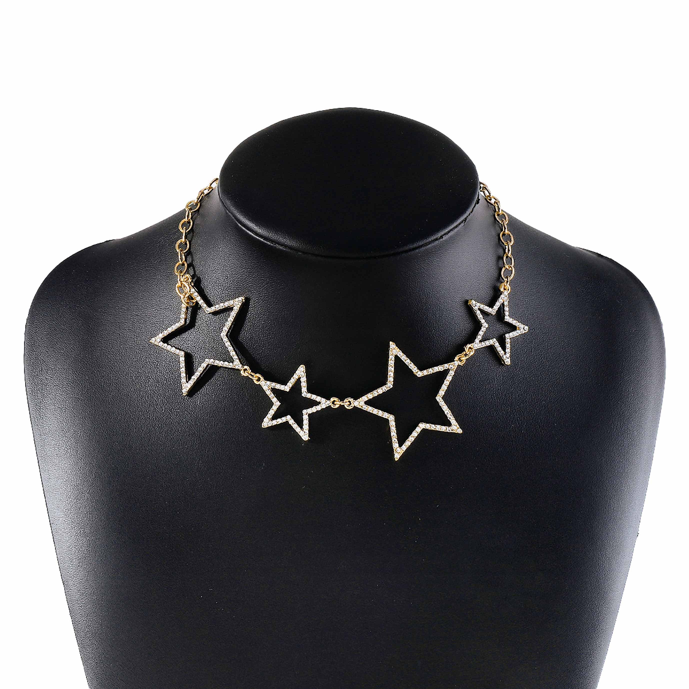 SRRINM Choker Skelett Pentagramm Halskette für Frauen