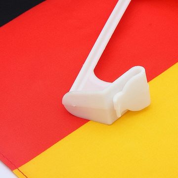 ARLI Flagge 2x Autoflagge Deutschland 45x30cm Robust Deutschlandflagge für Auto Fahne Autofahne (Autoflagge, 2-St., Spar Set), 45x30cm dicker Stab inklusive Halterungs-Clip