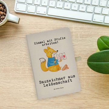 Mr. & Mrs. Panda Notizbuch Bauzeichner Leidenschaft - Transparent - Geschenk, Kollegin, Tagebuch Mr. & Mrs. Panda, Handgefertigt