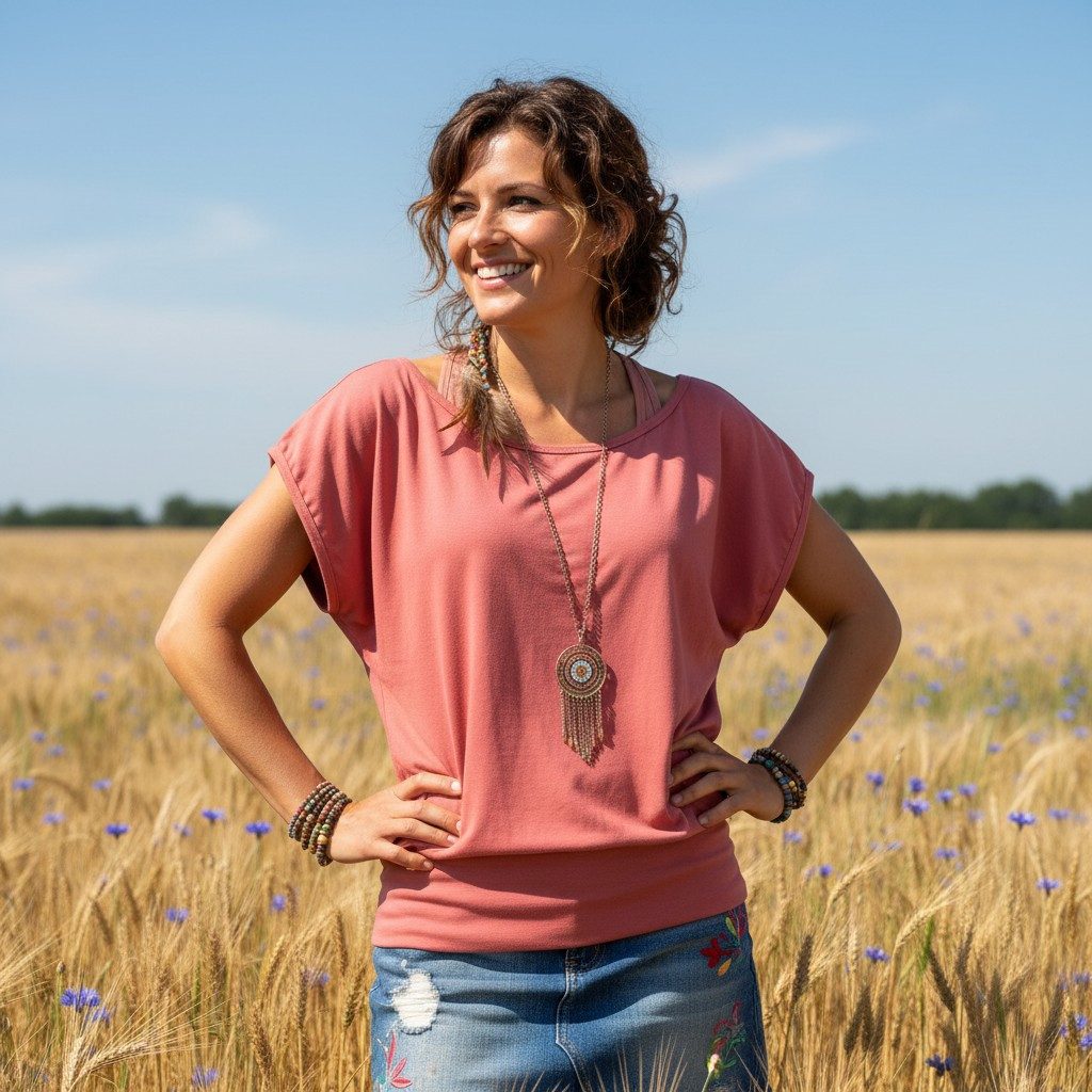 Guru-Shop T-Shirt Lagentop, Bio Baumwolle Yogashirt mit.. alternative Bekle günstig online kaufen