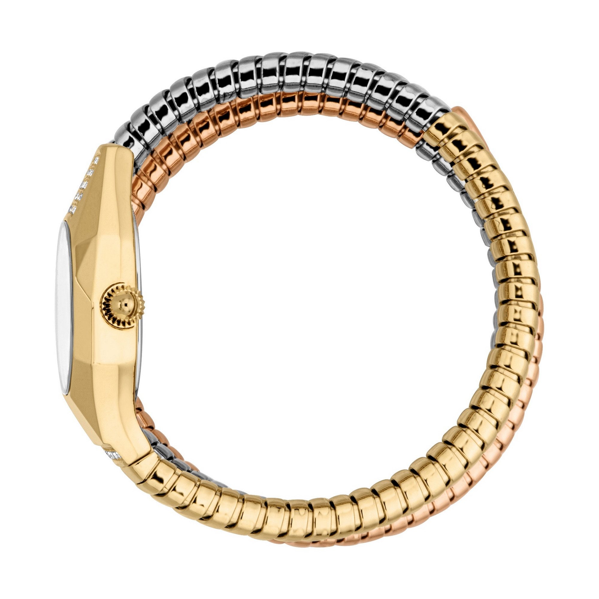 Just Cavalli Time Quarzuhr Signature Snake JC1L397M0095, Armbanduhr, Damenuhr, Edelstahlarmband, analog, Kristallsteine