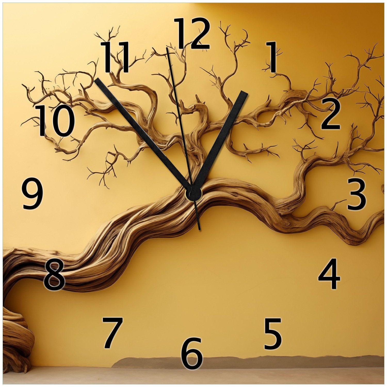 Wallario Wanduhr Lebensbaum Skulptur (Glasuhr) günstig online kaufen