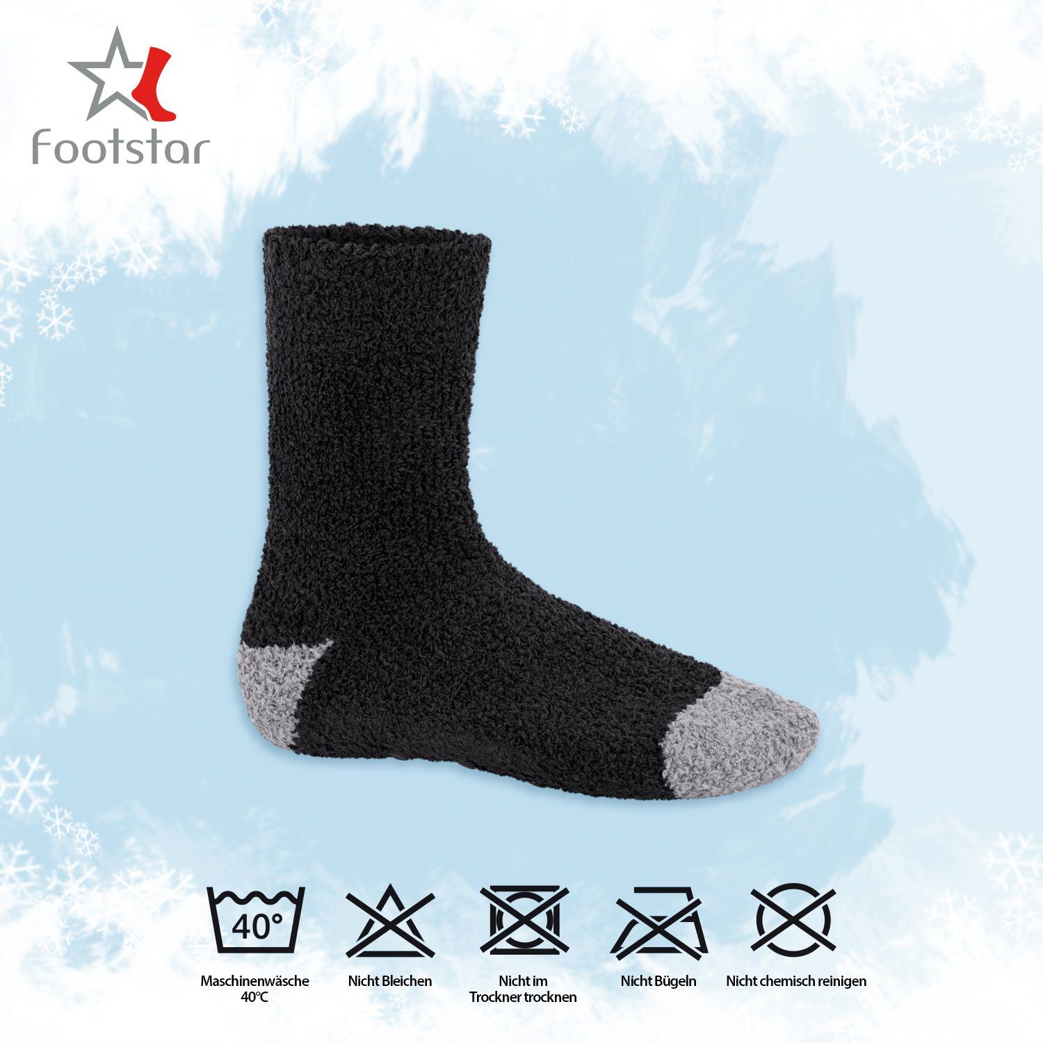 Footstar Kuschelsocken Plüschsocken für Damen & Herren Socken (6 Paar)