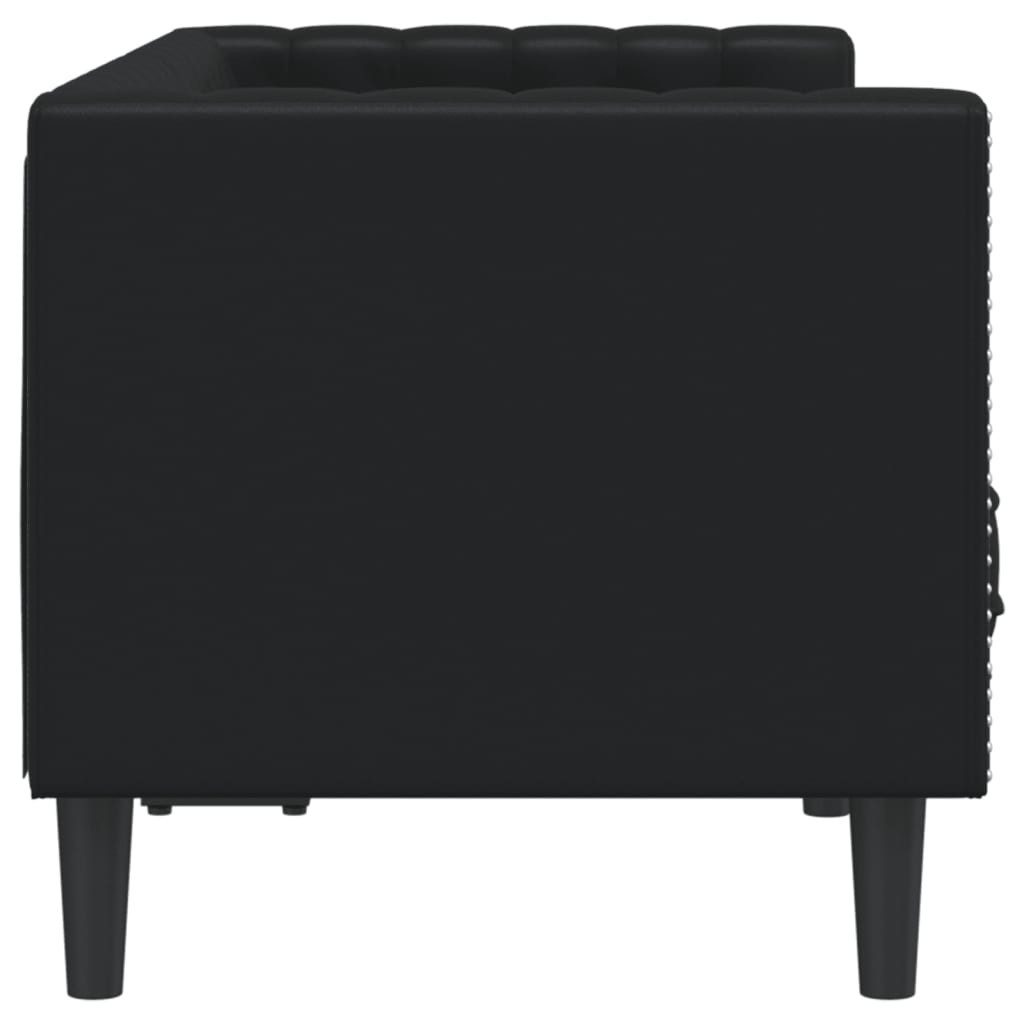 vidaXL Sofa Chesterfield-Sofa 2-Sitzer Schwarz Kunstleder, 1 Teile – Bild 5 von 5