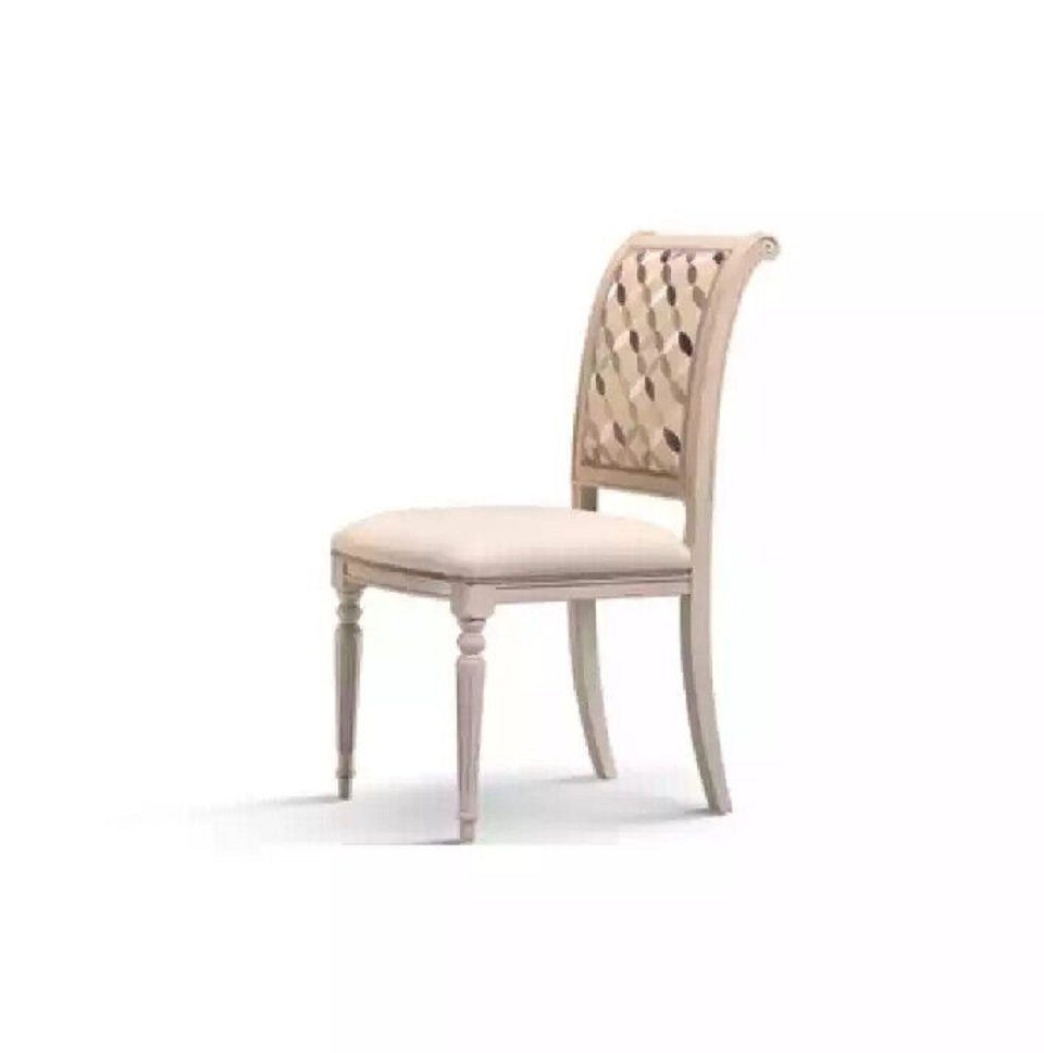 JVmoebel Esszimmerstuhl Beige Stuhl Polster Luxus Designerstuhl Esszimmer Design Neu (1 St), Made in Italy