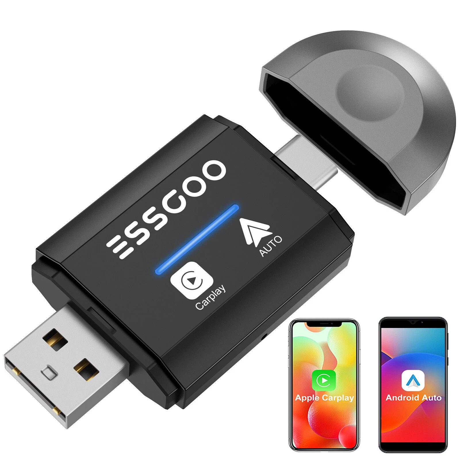 Wireless Apple Carplay Adapter Android Auto USB Car Dongle Connect Box Autoradio