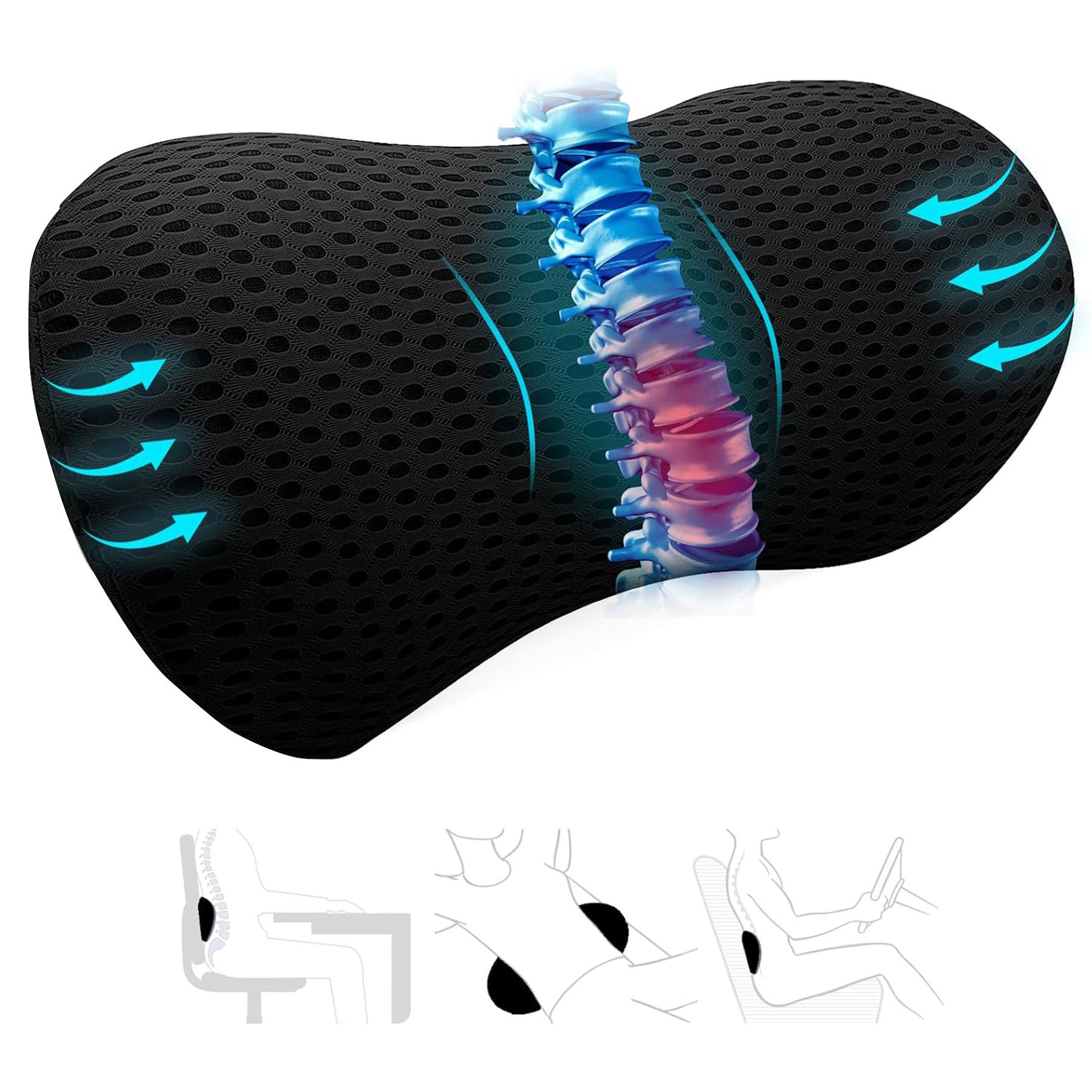 Mutig Rückenkissen Lendenkissen, ergonomisches Rückenkissen aus Memory Foam günstig online kaufen