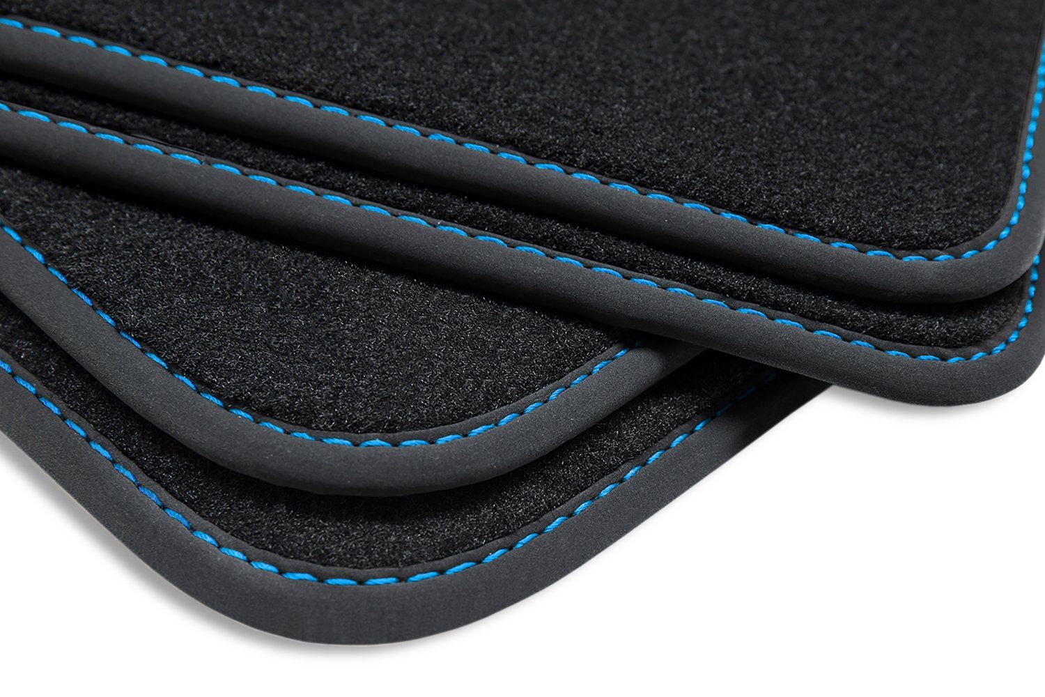 teileplus24 Auto-Fußmatten 2015-2020 Tucson mit Blau Set 2 Velours Fußmatten kompatibel BGF563 Hyundai