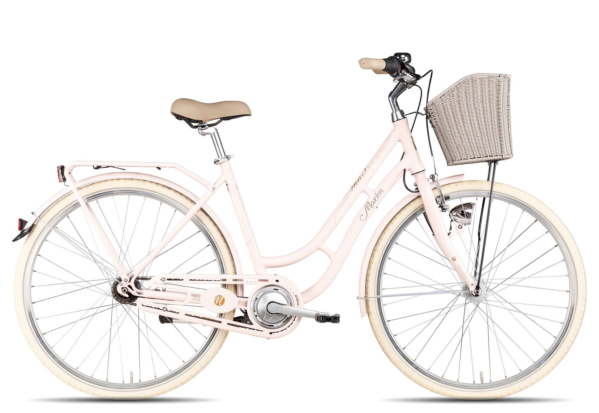 Maxim Cityrad Anno 1902 Wave, 7 Gang Shimano Nexus 7 SG-C3001 Rücktritt Schaltwerk, Nabenschaltung Rücktritt, Nabenschaltung Rücktritt violett/rosa
