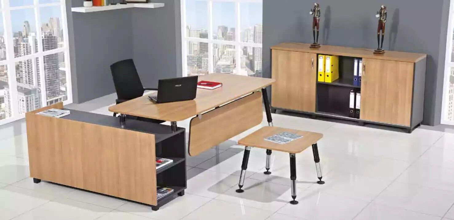 JVmoebel Eckschreibtisch Tisch Holzmöbel Büro Set Arbeitszimmermöbel Eckschreibtisch, Made In Europe