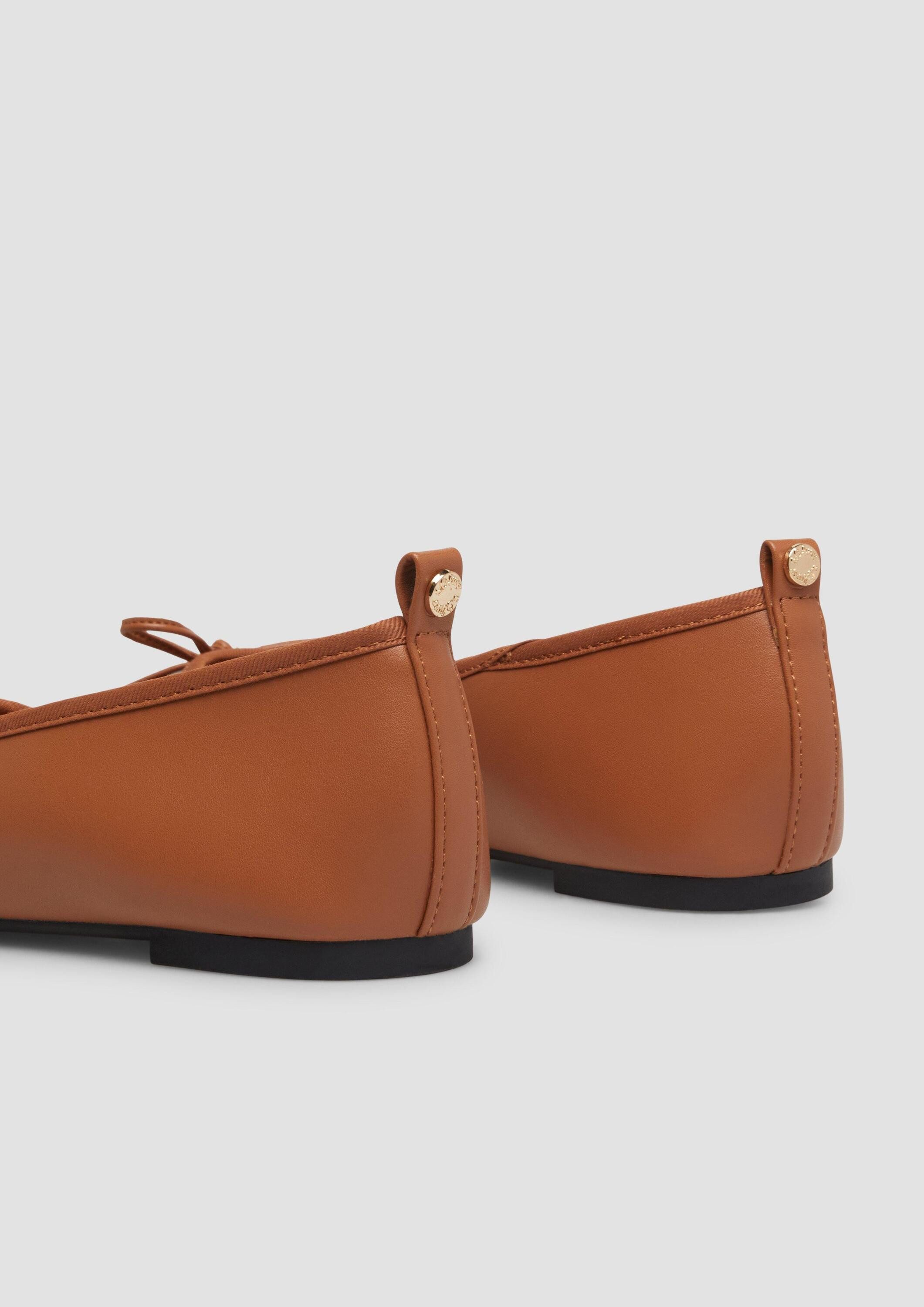 s.Oliver Ballerinas Ballerina Ballerinas mit Schleife und Leo-Print
