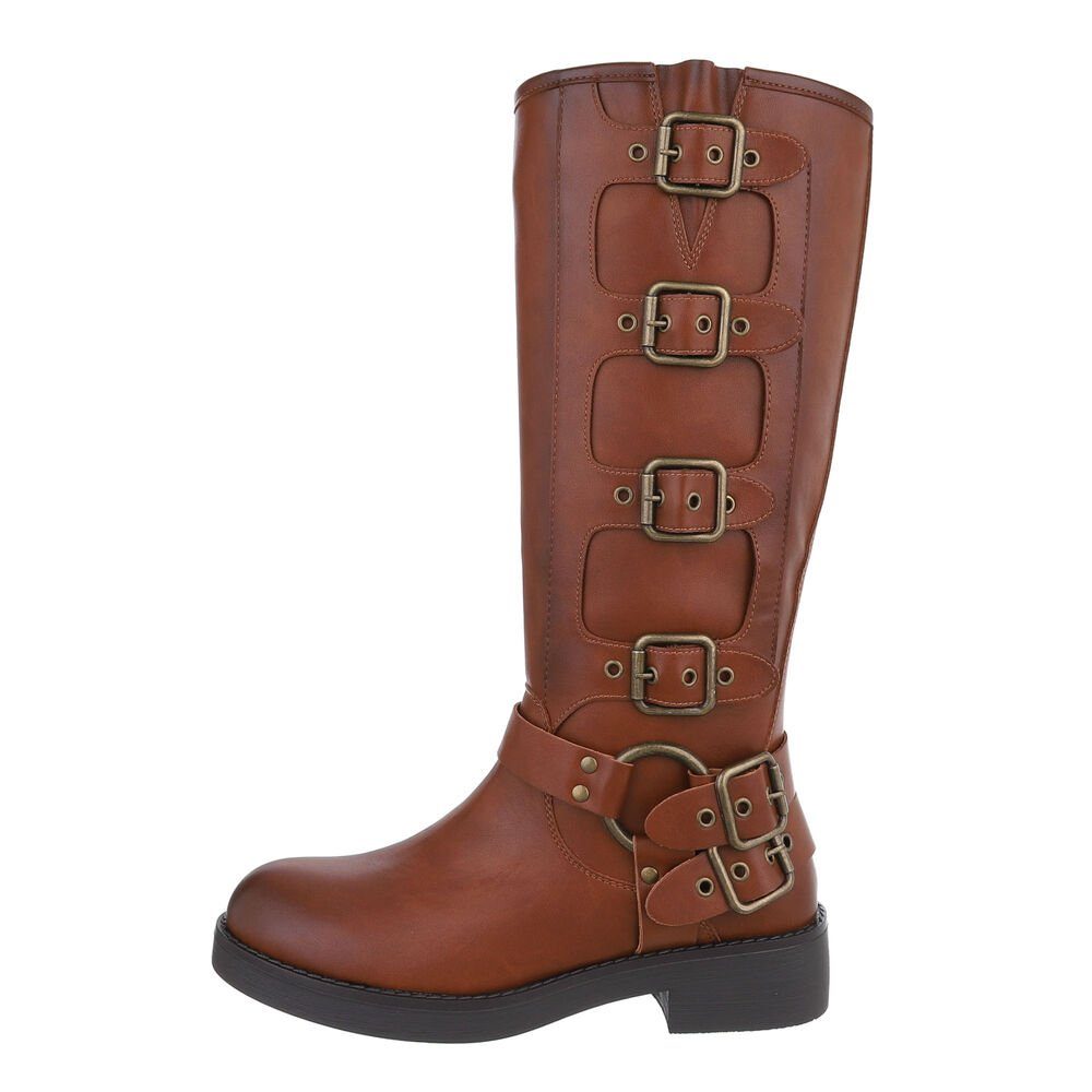 Ital-Design Damen Bikerschuhe Biker Westernstiefel (85275992) Blockabsatz F günstig online kaufen