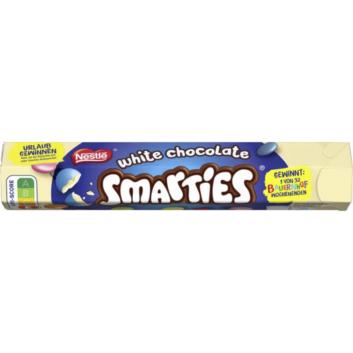 Smarties Schokolade, Smarties Schokoladenlinsen weiße Schokolade Riesenrolle 120g