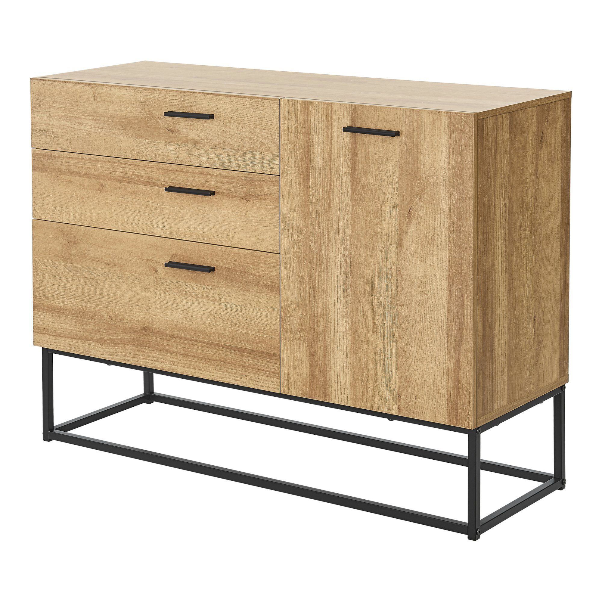 en.casa Sideboard, »Lavangen« mit 3 Schubladen günstig online kaufen