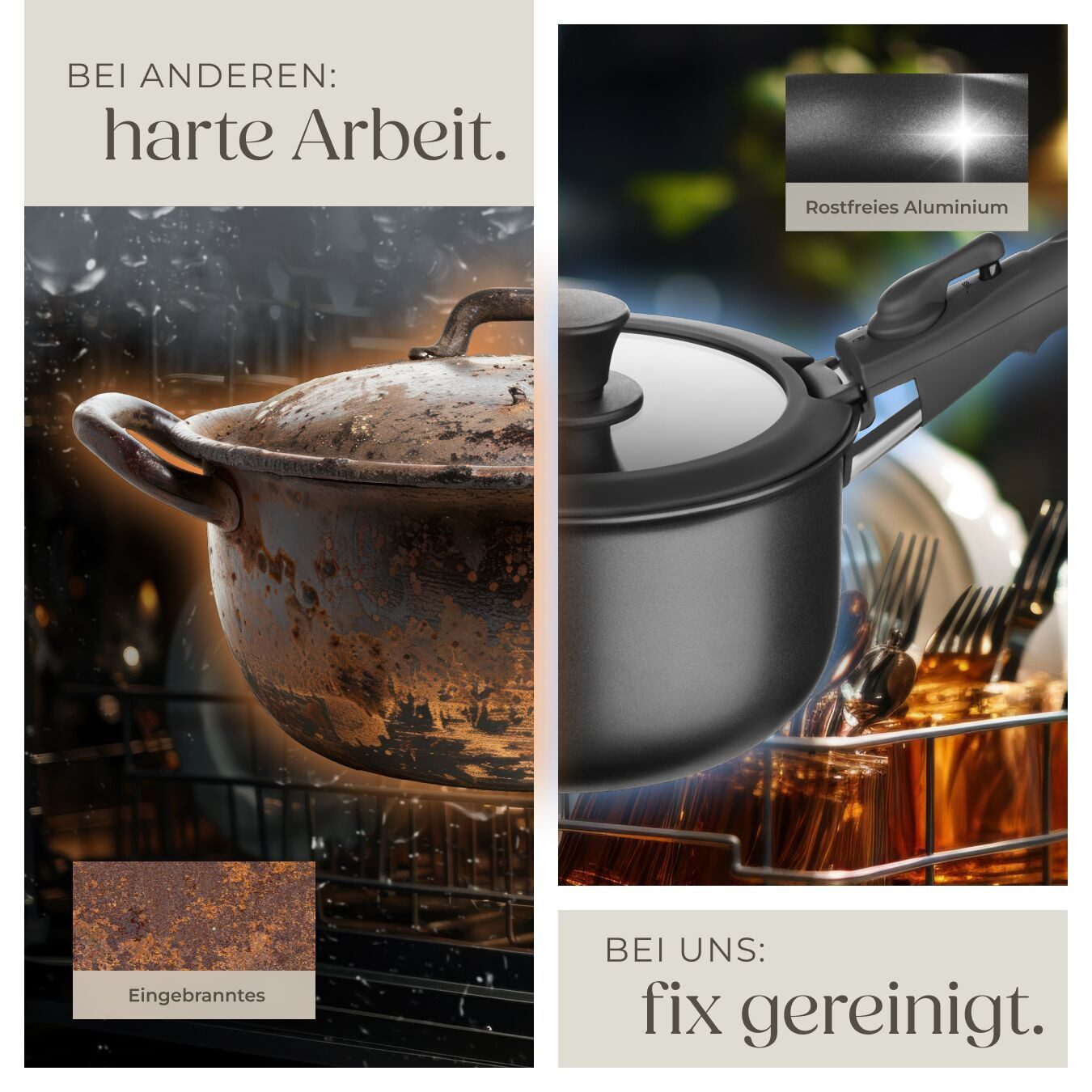 tectake Topf-Set Kochtopfset 17-teilig, Ofenfest bis 175°C, mit 5 Topfschonern, Aluminium (Kochgeschirrset Parma, 17-tlg., in schwarz), für Induktion geeignet, Antihaftbeschichtung, spülmaschinengeeignet